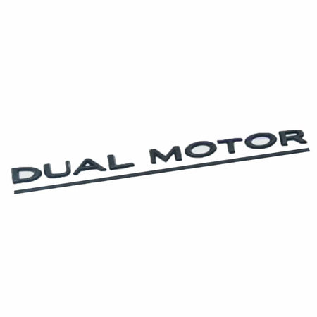Tesla DUAL MOTOR Matte Black Emblem for Model 3 & Y Rear Trunk Badge