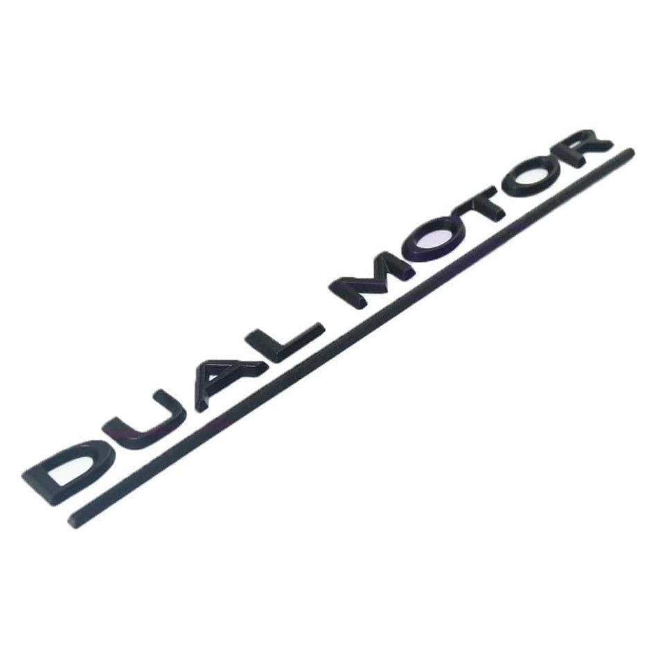 Tesla DUAL MOTOR Matte Black Emblem for Model 3 & Y Rear Trunk Badge