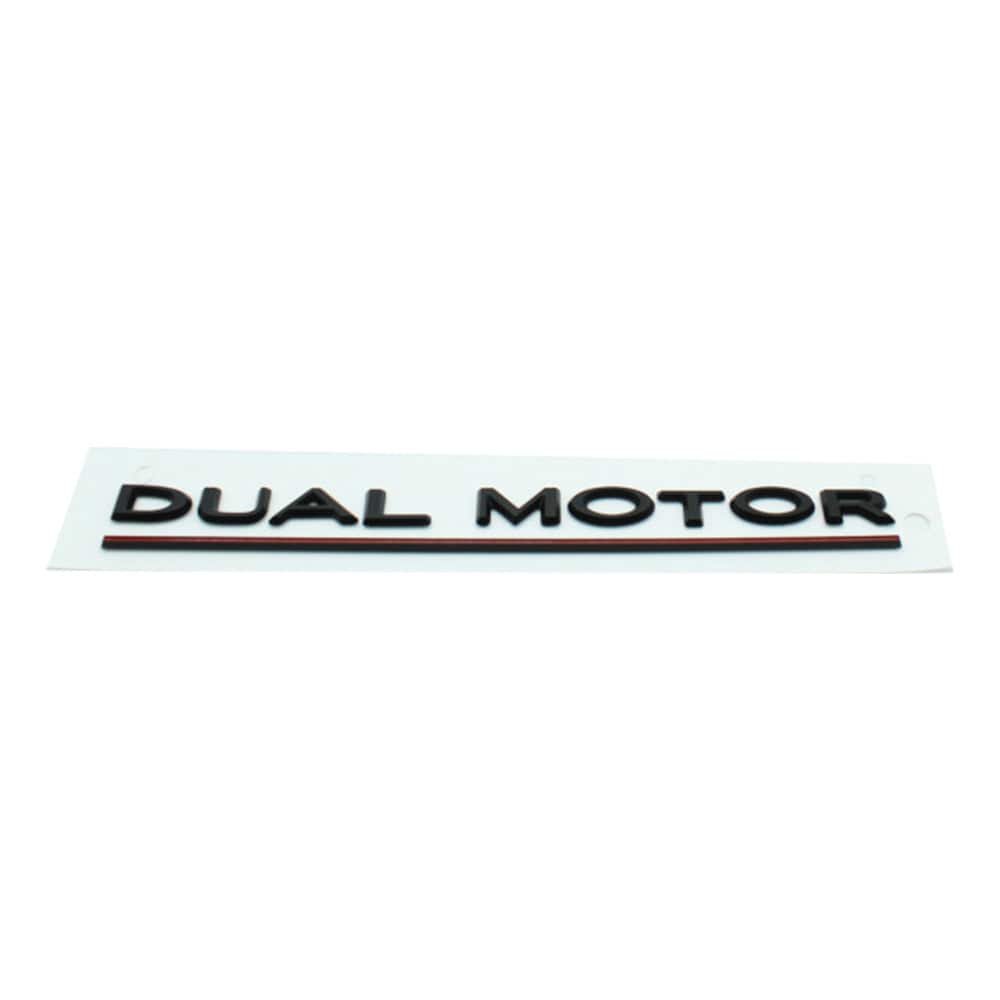 Tesla DUAL MOTOR Matte Black Emblem for Model 3 & Y Rear Trunk Badge