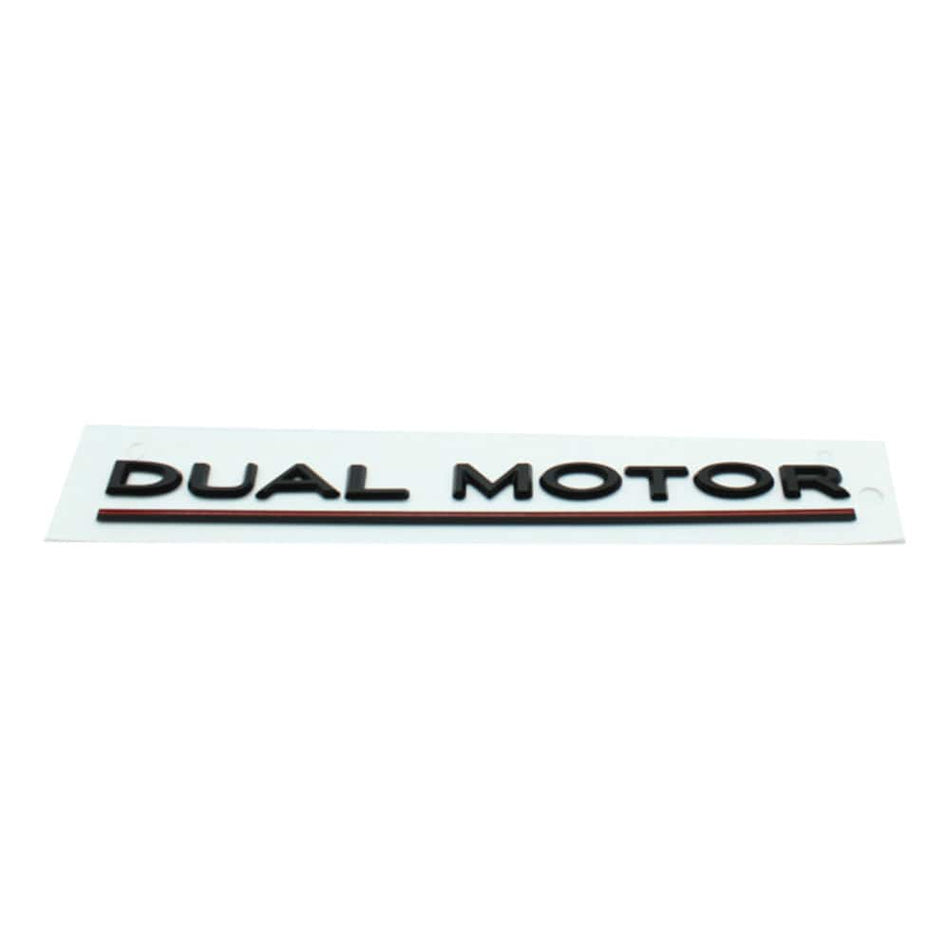 Tesla DUAL MOTOR Matte Black Emblem for Model 3 & Y Rear Trunk Badge