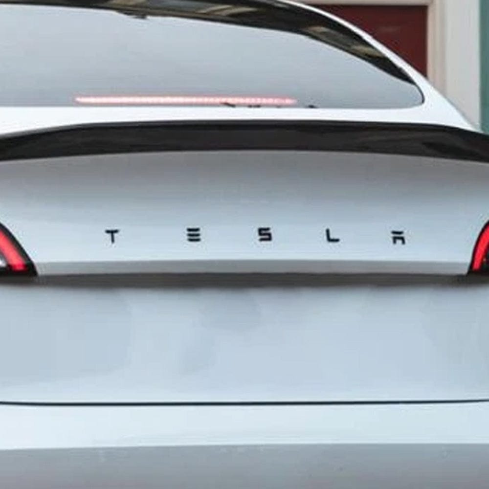 TESLA Letters Emblem Badge Model 3 & Y Metal Black Chrome Red Matte Glossy