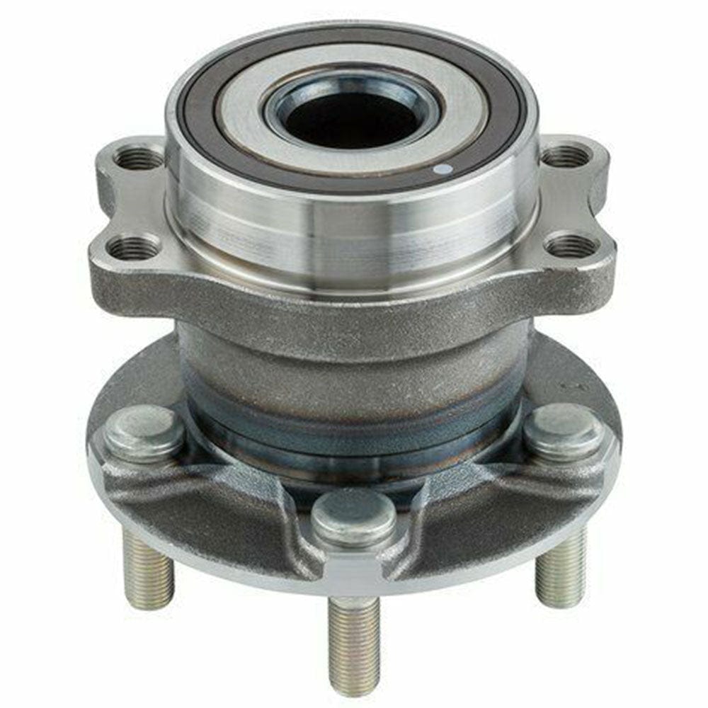 Angled view of rear wheel bearing hub assembly for Subaru Forester with integrated bearing
