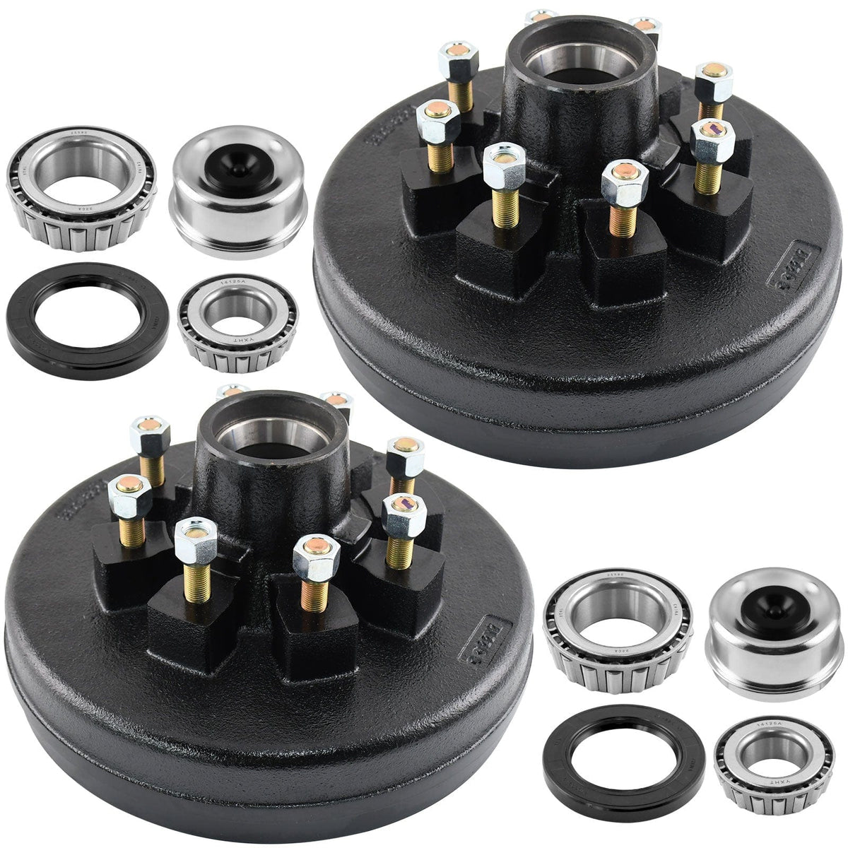 Trailer Brake Hub Drum Kit - 12"x2" for 7000 lbs Axle