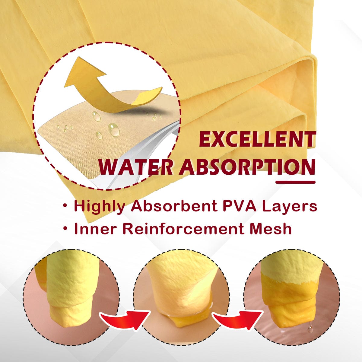 XL PVA Chamois Car Drying Towel 26x17" | Pro Auto Detailing with Storage Tube