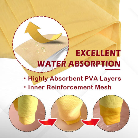 XL PVA Chamois Car Drying Towel 26x17" | Pro Auto Detailing with Storage Tube