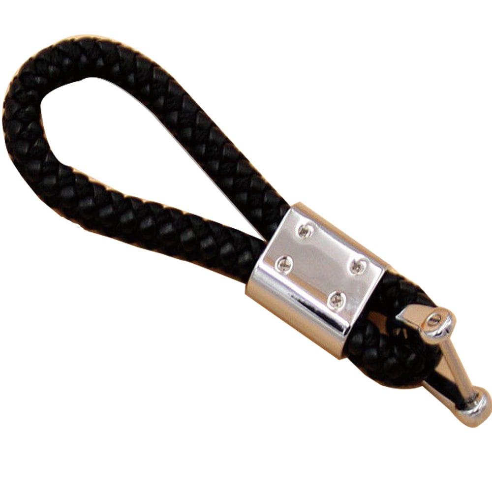 Toyota Logo Keychain Black Calf Leather Alloy Decoration Gift Accessories