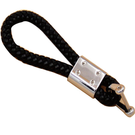 Toyota Logo Keychain Black Calf Leather Alloy Decoration Gift Accessories