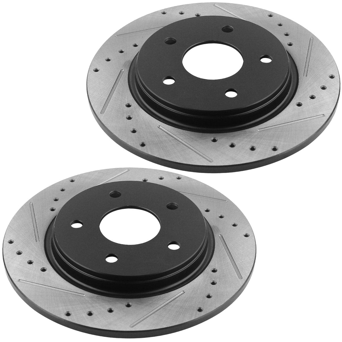 Rear Drilled & Slotted Disc Brake Rotors For Chrysler Town & Country Ram C/V