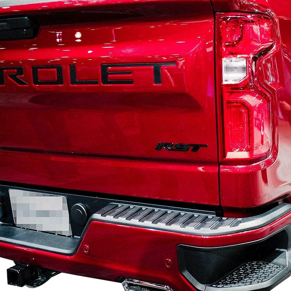 Chevrolet Silverado Emblems Rear tailgate Letters Insert Nameplate Black