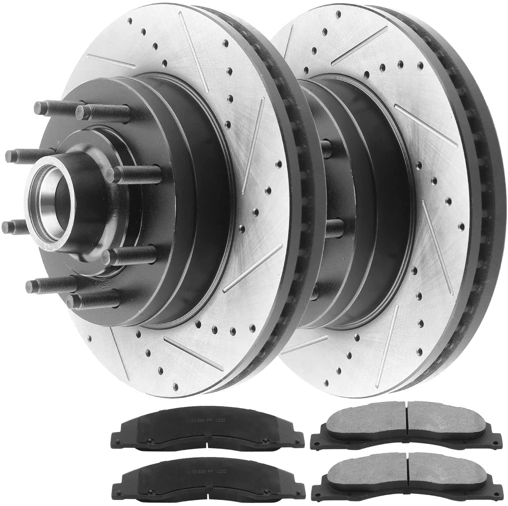 345mm Front E-Coating Brake Rotors + Pads For 2008-2014 Ford E150