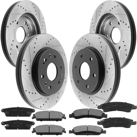 GMC Sierra Front Rear Brake Rotors & Pads & Cleaner Fluid 12066057 D1363