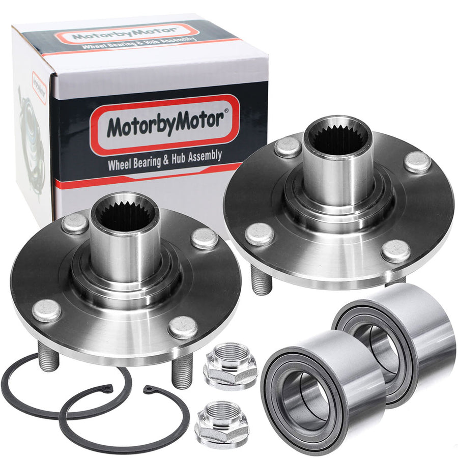 MotorbyMotor 518510 Front Wheel Bearing and Hub Assembly Fits for 2000-2011 Ford Focus Wheel Hub w/4 Lugs w/ABS - 2 PACK