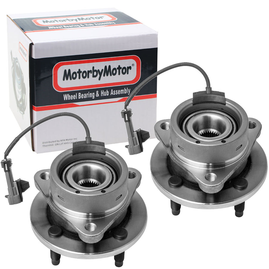 MotorbyMotor 513204 Front Wheel Bearing and Hub Assembly for Chevy Cobalt 05-10, Saturn Ion 03-07, Pontiac G5 07-10, Pontiac Pursuit 05-06, [w/4 Lugs, 4-Wheel ABS] - 2 PACK