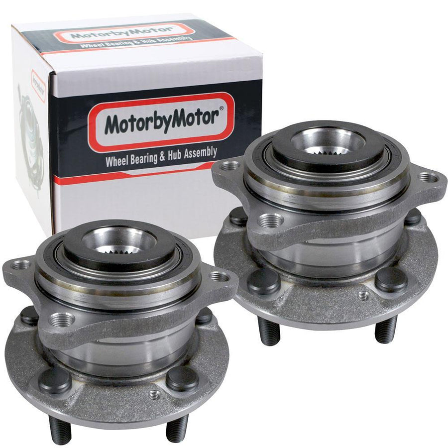 MotorbyMotor 513266 Rear Wheel Bearing and Hub Assembly w/5 Lugs Fits for Hyundai Santa Fe XL Veracruz, Kia Sorento 2011-2015 Low-Runout OE Directly Replacement Hub Bearing (AWD)-2 Pack