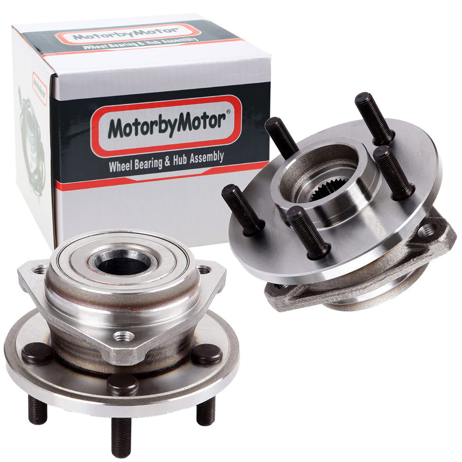 MotorbyMotor 513158 Front Wheel Bearing for 1999 Jeep Cherokee (Models with Full Cast Rotors), Jeep Wrangler TJ Wheel Hub w/5 Lugs-2Pack