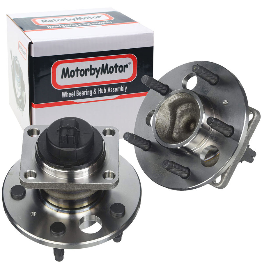 MotorbyMotor 512152 Rear Wheel Bearing & Hub Assembly 2004-2005 Chevy Classic, 2001-2003 Chevy Malibu, 1999-2004 Oldsmobile Alero, 1999-2005 Pontiac Grand Am Wheel Hub (5 Lug, w/ABS) - 2 PACK