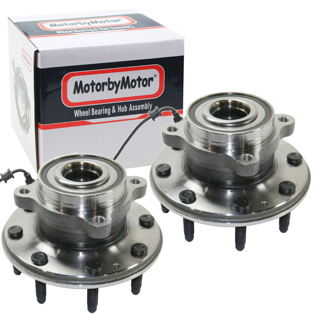 MotorbyMotor 515145 Front Wheel Bearing and Hub Assembly w/8 Lugs Fits for  Chevrolet Silverado 2500 3500, GMC Sierra 2500 3500 Hub Bearing (4WD 4x4)-2 Pack