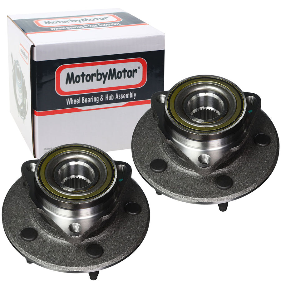 MotorbyMotor 515038 Front Wheel Bearing and Hub Assembly fit for 2000 2001 Dodge Ram 1500 Pickup Wheel Hub w/5 Lugs (4WD,2-Wheel ABS), 2 Pack