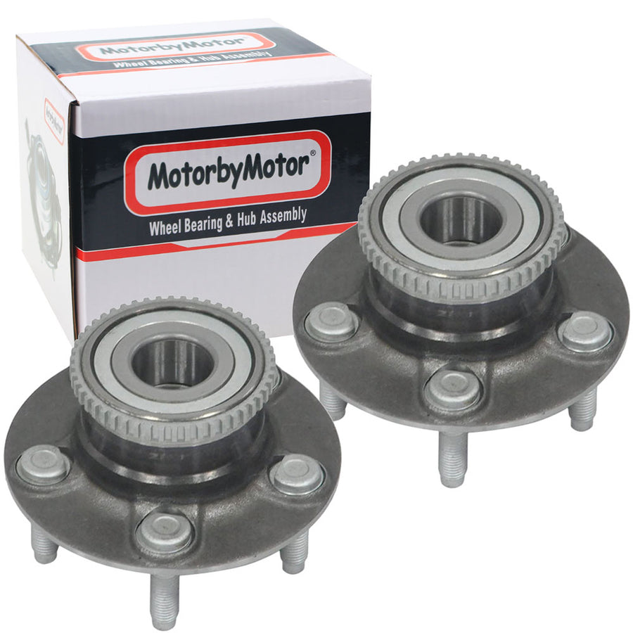 MotorbyMotor 512163 Rear Wheel Bearing & Hub Assembly for 2001-2007 Ford Taurus, 2001-2005 Mercury Sable Wheel Hub w/5 Lugs, w/ABS - 2 PACK