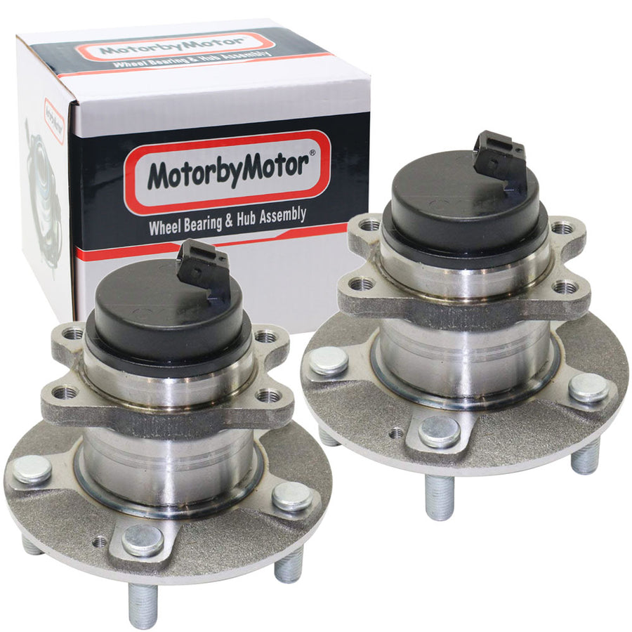 MotorbyMotor 512436 Rear Wheel Bearing Hub Assembly for Kia Forte 2010-2013, Kia Forte5 2010-2013 Wheel Hub w/5 Lugs (2 PACK)