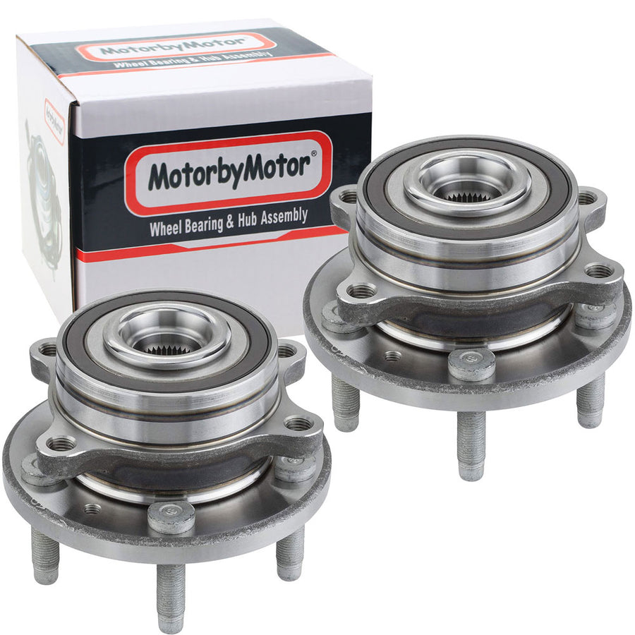 MotorbyMotor 513339 Front Wheel Bearing Fits for 13-17 Ford Police Interceptor Sedan, 14-17 Ford Special Service Police Sedan, 13-17 Ford Taurus [SHO Models ONLY]-5 Lugs, 2 Pack