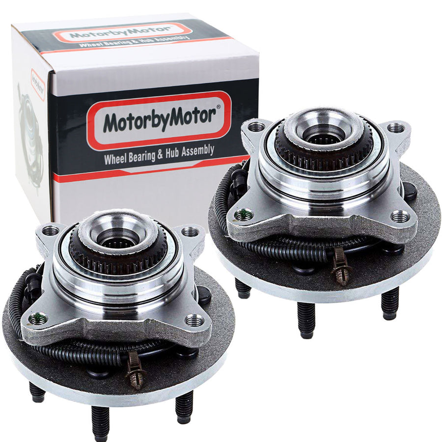 MotorbyMotor 515079 Front Wheel Bearing and Hub Assembly with 6 Lugs Fits for 2005-2008 Ford F150, 2006-2008 Lincoln Mark LT Low-Runout OE Directly Replacement Hub Bearing (4WD 4x4, w/ABS)-2 Pack - AFA-Motors