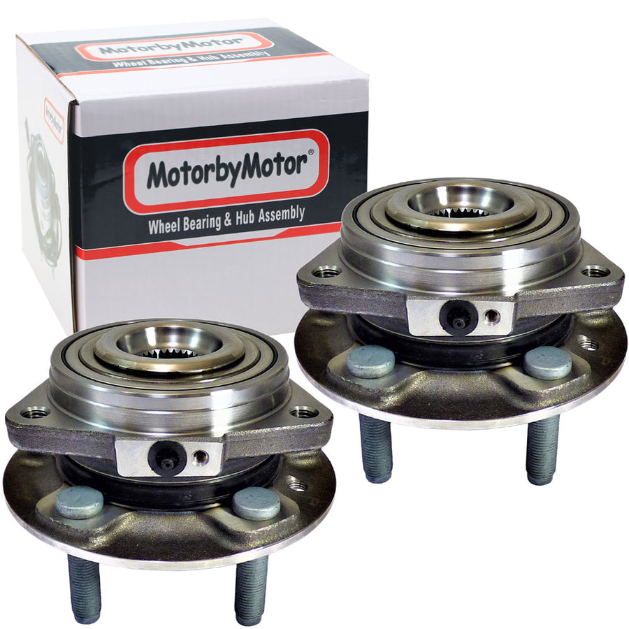 MotorbyMotor 513423 Front Wheel Bearing and Hub Assembly for 2018 Jeep Wrangler Wheel Hub w/5 Lugs, w/ABS - 2 PACK