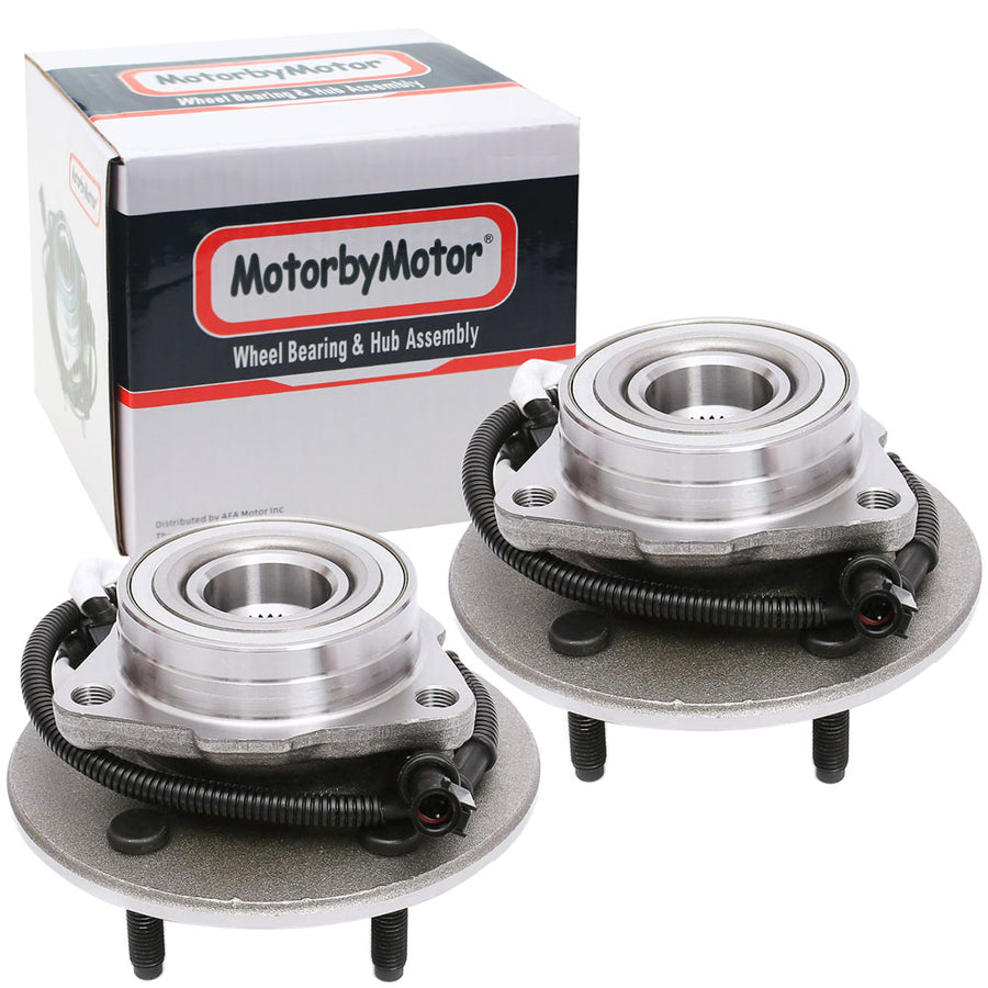 MotorbyMotor 515010 Front Wheel Bearing & Hub Assembly fit for 1997-2000 Ford F-150 Wheel Hub w/5 Lugs (4WD 4x4, 4 Wheel ABS) - 2 PACK