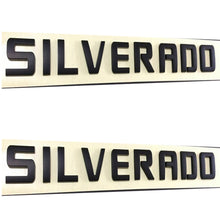 Load image into Gallery viewer, Set of 2 Genuine Gloss Black Silverado Emblem Badge Nameplate 3d Letter