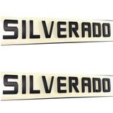 Set of 2 Genuine Gloss Black Silverado Emblem Badge Nameplate 3d Letter