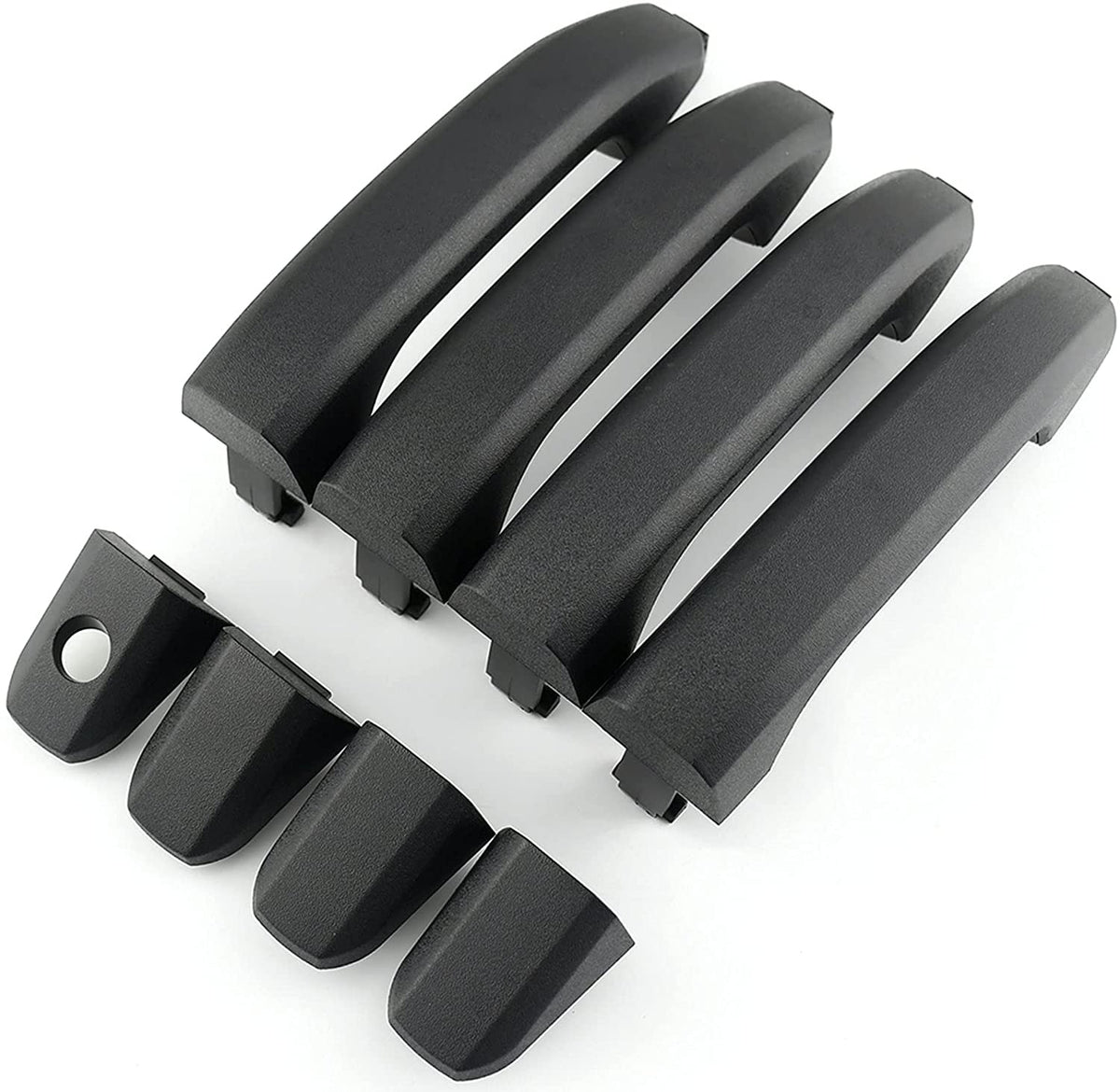 Textured Exterior Door Handles Fit for Chevrolet Cheyenne Silverado 1500 2500 3500 Suburban; Tahoe, GMC Sierra 1500 2500 3500 Yukon XL Car Door Handles (Set of 4, Black)