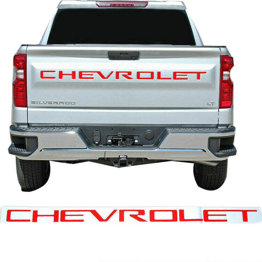 Chevrolet Silverado Emblems Rear tailgate Letters Insert Nameplate Red