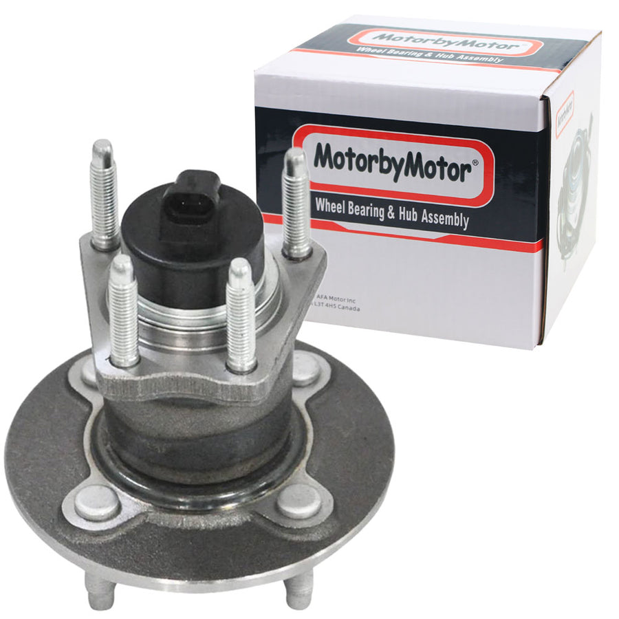 MotorbyMotor 512247 Rear Wheel Bearing & Hub Assembly for Chevy Cobalt, Pontiac G5/Pursuit, Saturn Ion Wheel Hub w/4 Lugs, w/ABS