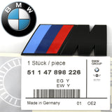 BMW M Sport Emblem 51147898226 - Genuine OEM Matte Black Tri-Color Badge