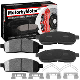 Front Ceramic Brake Pads w/Hardware Kits Fits for Ford F-150 2005-2008, Lincoln Mark LT 2006-2008 Low Dust Brake Pad (All Models)-4 Pack