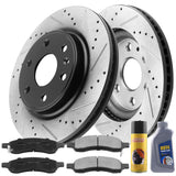 GMC Acadia Front Brake Rotors & Pads 12066069 D1169, with DOT4 Cleaner