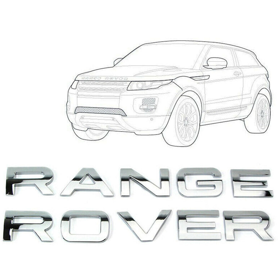 Range Rover Emblem Hood Letter Glossy Silver