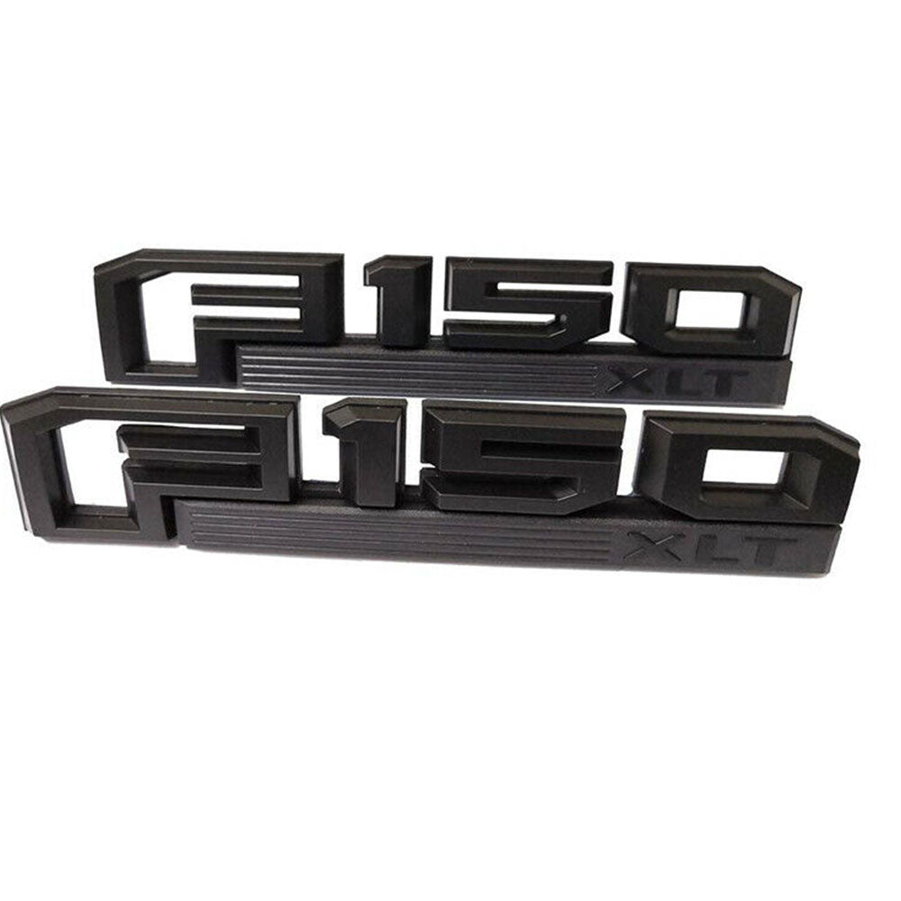 Ford F-150 XLT Fender Emblems- Matte Black Badge