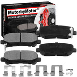 Rear Ceramic Brake Pads w/Hardware Kits Fits for Acura MDX ZDX, Honda Odyssey Pilot (All Models)-Low Dust Brake Pad-4 Pack