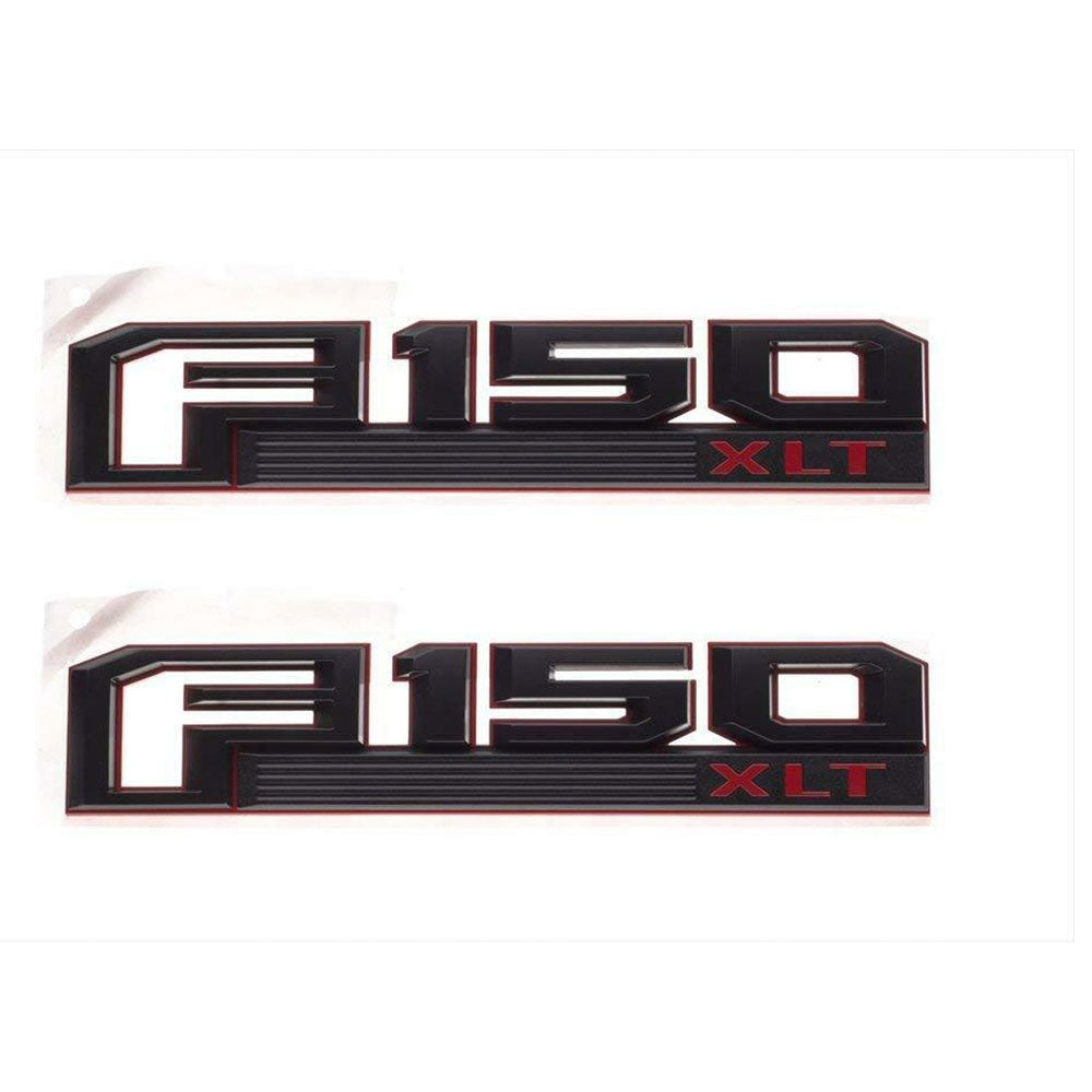 Ford F150 XLT Fender Emblem 3D Badge Genuine OEM Parts Red Black 2PC