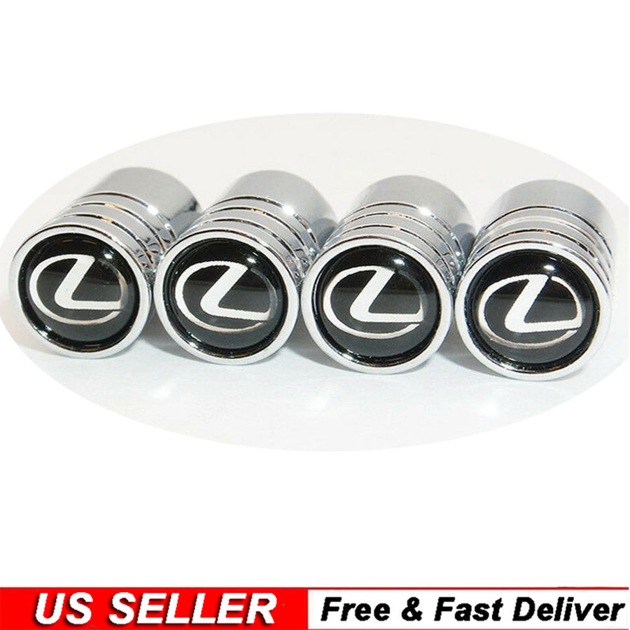 Wheel Tire Valve Dust Stems Air Caps + Lexus Logo Keychain