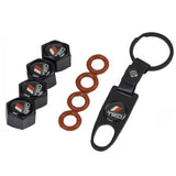 Wheel Tire Valve Dust Stems Air Caps + Toyota Trd Logo Keychain