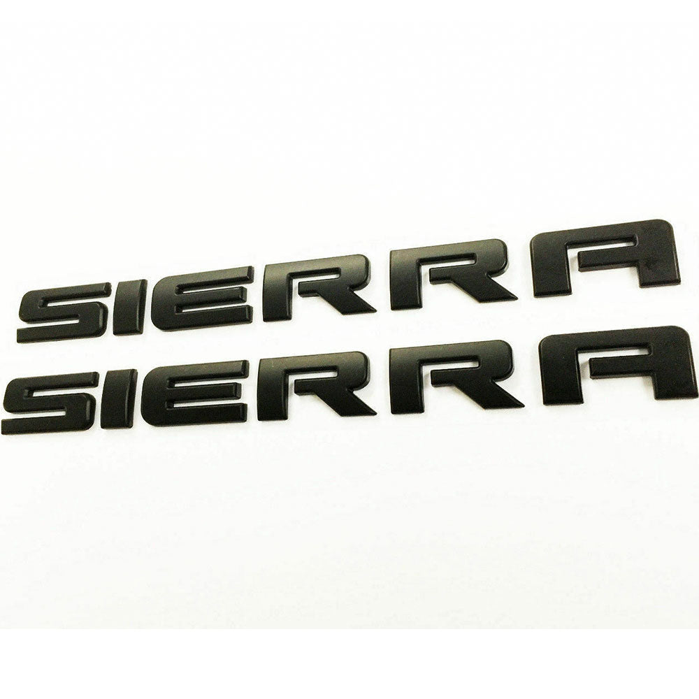 GMC Sierra Emblem Badge Rear Tailgate & Door Nameplate 3D Letter Matte Black
