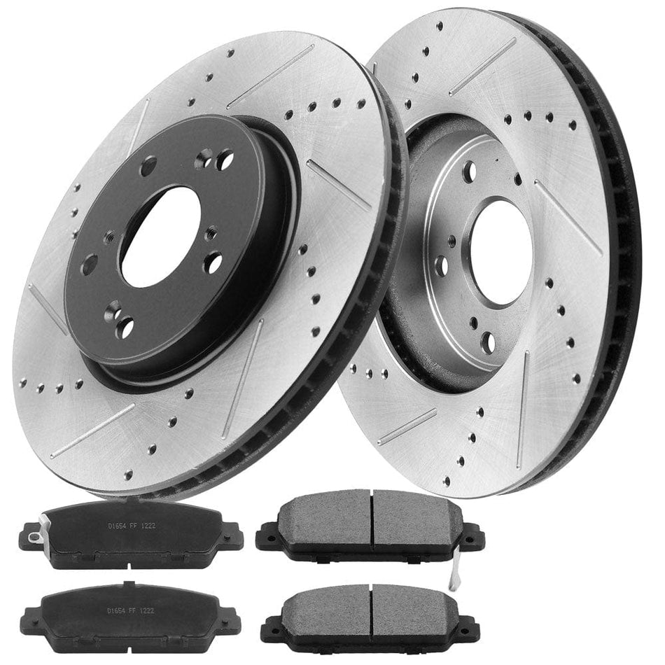 MotorbyMotor Front 292mm Brake Rotors & Brake Pad Kit for Honda Accord