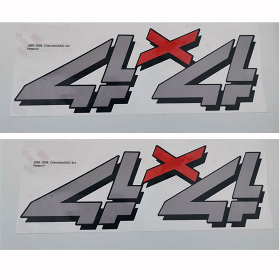 Set of 2 4x4 decals for 1999 - 2006 Chevy Silverado - F - bed side 1500 2500 HD