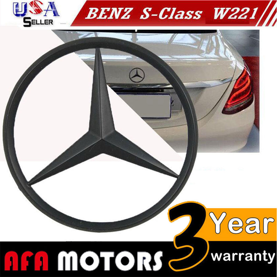 Trunk Star Emblem Matte Black A2217580058 Rear Lid Logo Badge for Mercedes W221 S Class AMG