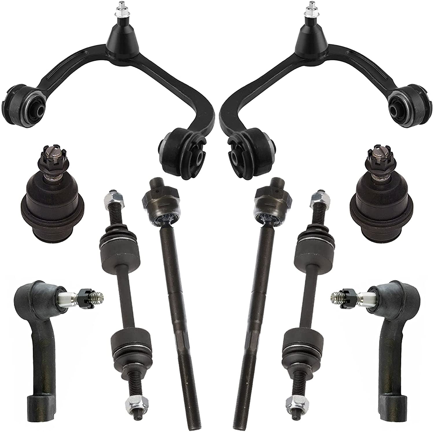 MotorbyMotor 10pc Front Upper and Lower Control Arm Suspension Kit