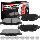 Rear Ceramic Brake Pads w/Hardware Kits Fits for Dodge Nitro, Jeep Liberty Wrangler JK (All Models)-Low Dust Brake Pad-4 Pack