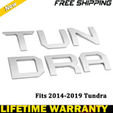 NEW 2014-2019 Toyota TUNDRA 3D Silver/Gray Chrome Tailgate Emblem Raised Logo