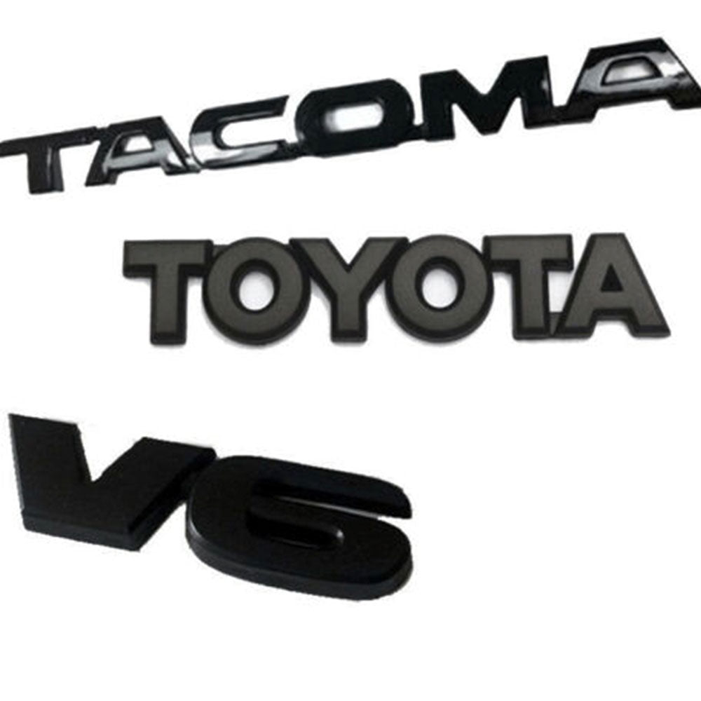 Toyota Tacoma V6 Emblem kit Matte Black 3 PCS